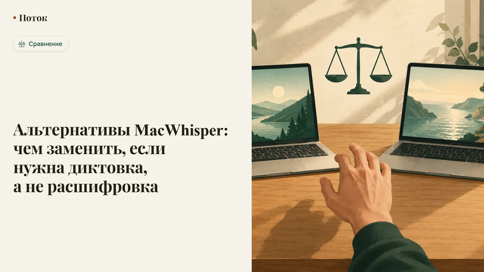 Альтернативы MacWhisper: программа для живой диктовки вместо расшифровки готовых записей
