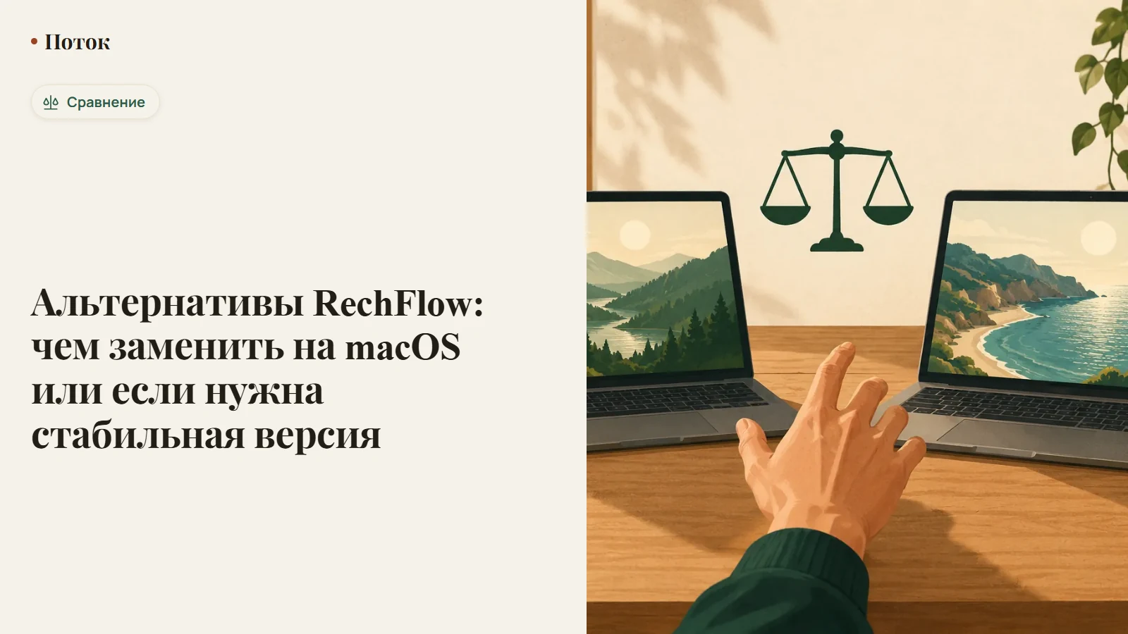 Альтернативы RechFlow: значок Windows-приложения рядом со значком macOS
