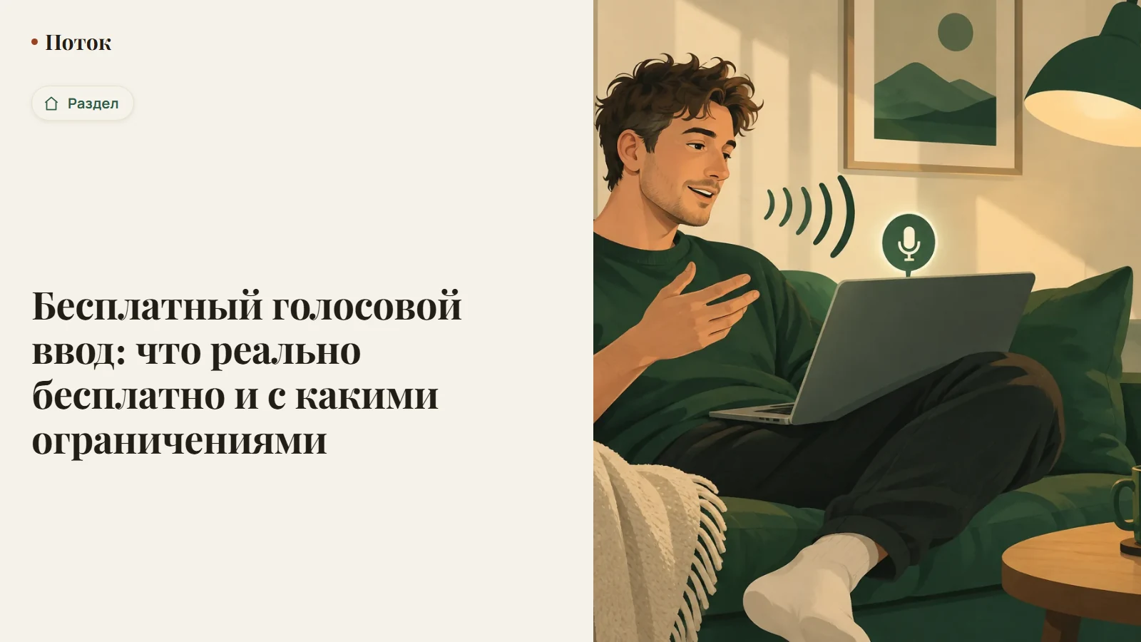 Список бесплатных вариантов голосового ввода рядом с иконками Windows и macOS
