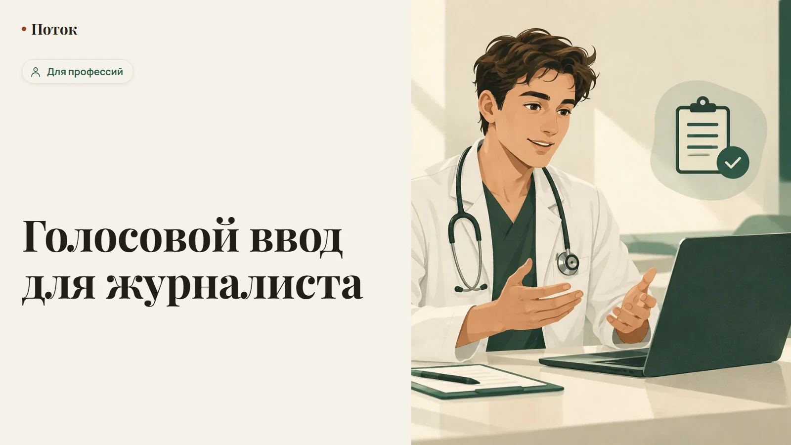 Голосовой ввод для журналиста