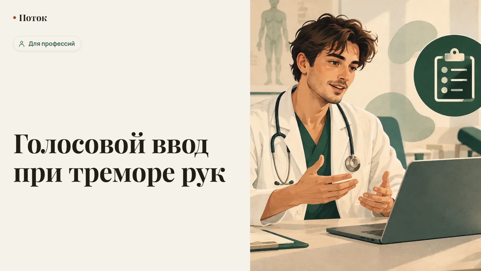 Голосовой ввод при треморе рук