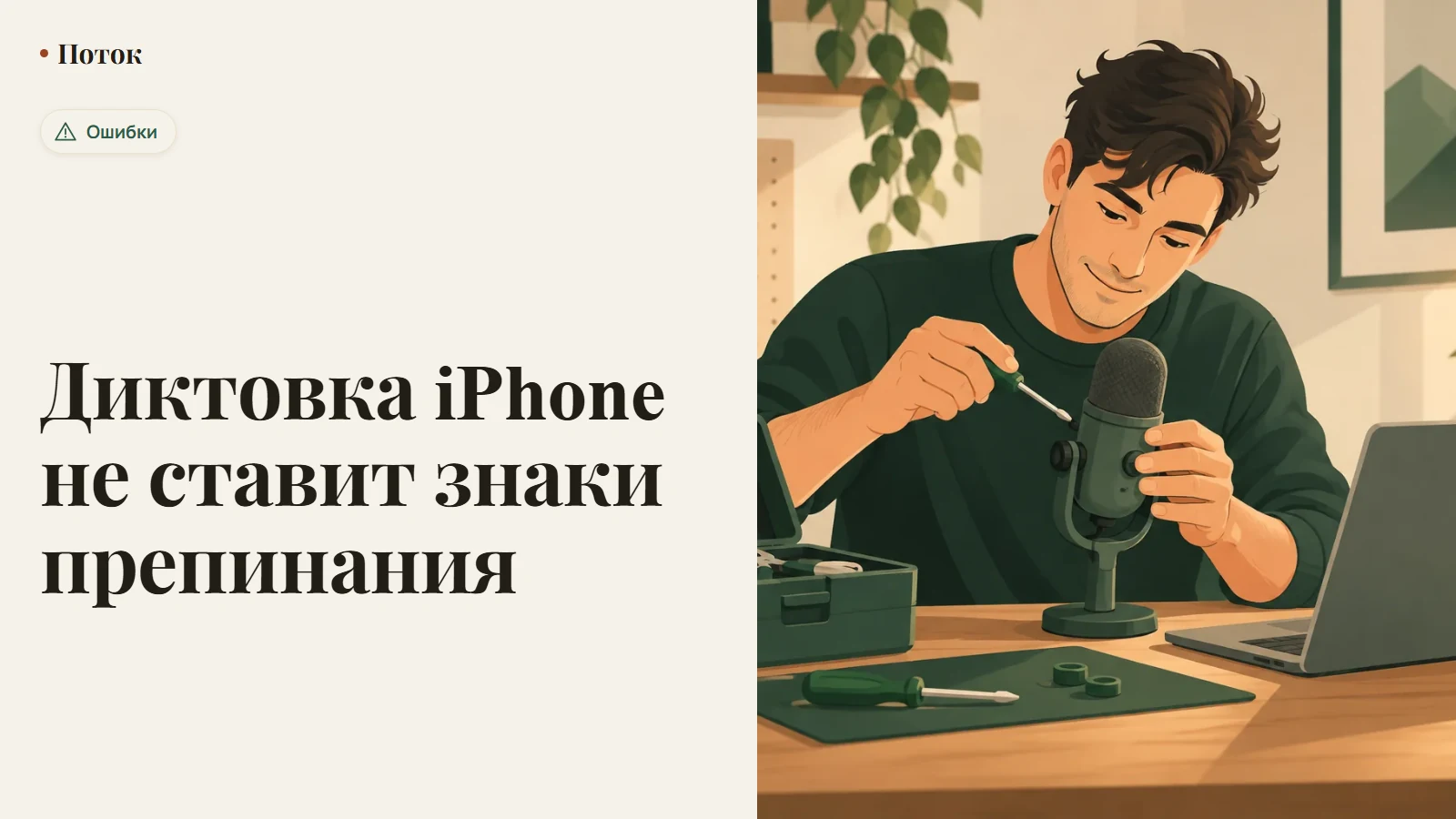Диктовка iPhone не ставит знаки препинания