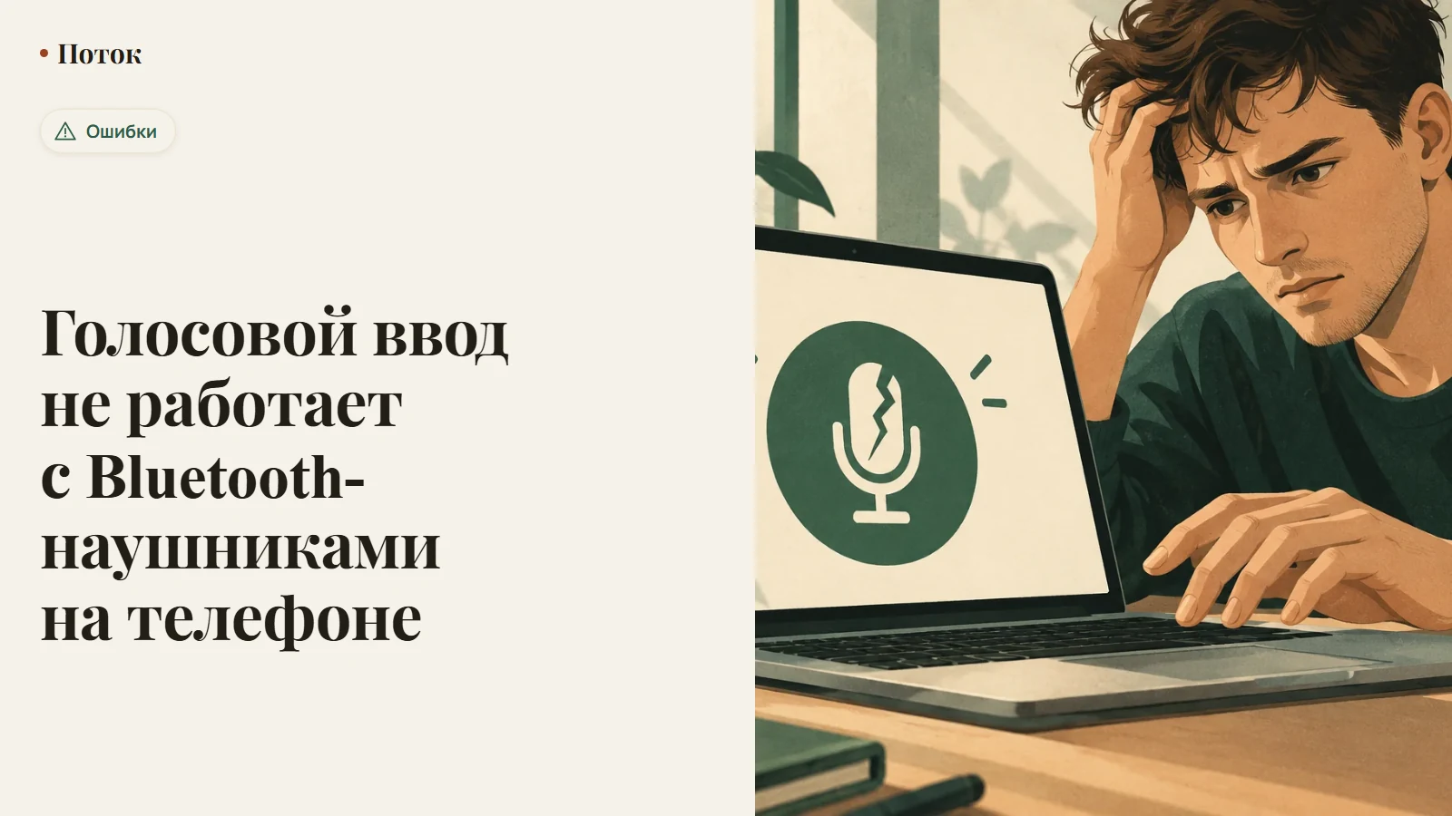 Голосовой ввод не работает с Bluetooth-наушниками на телефоне