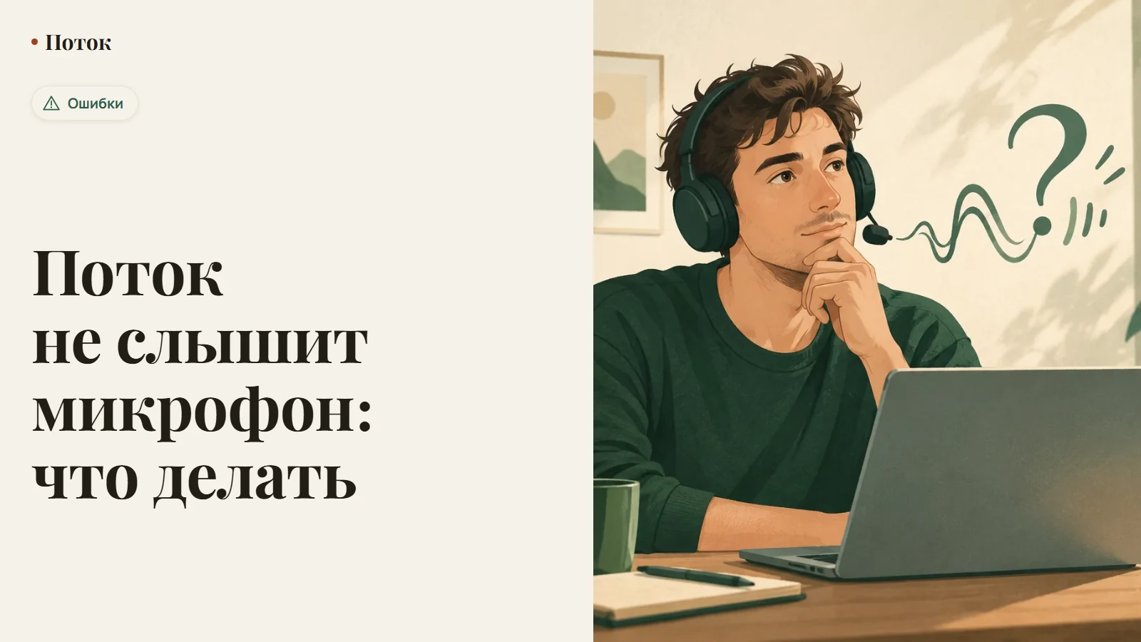 Поток не слышит микрофон: что делать