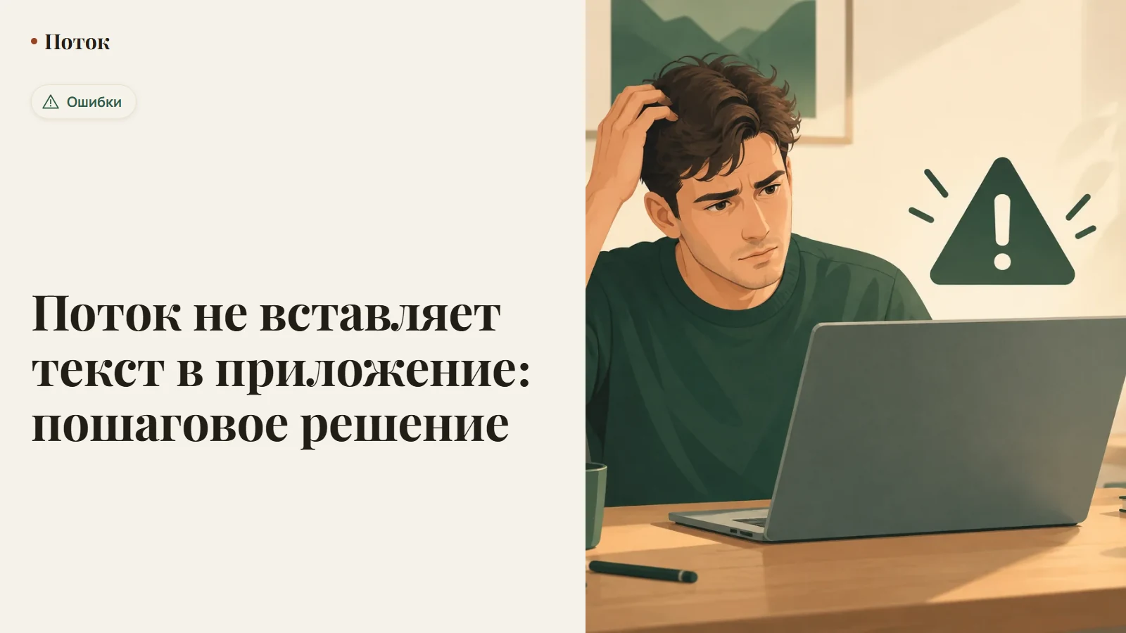 Поток не вставляет текст в приложение: пошаговое решение