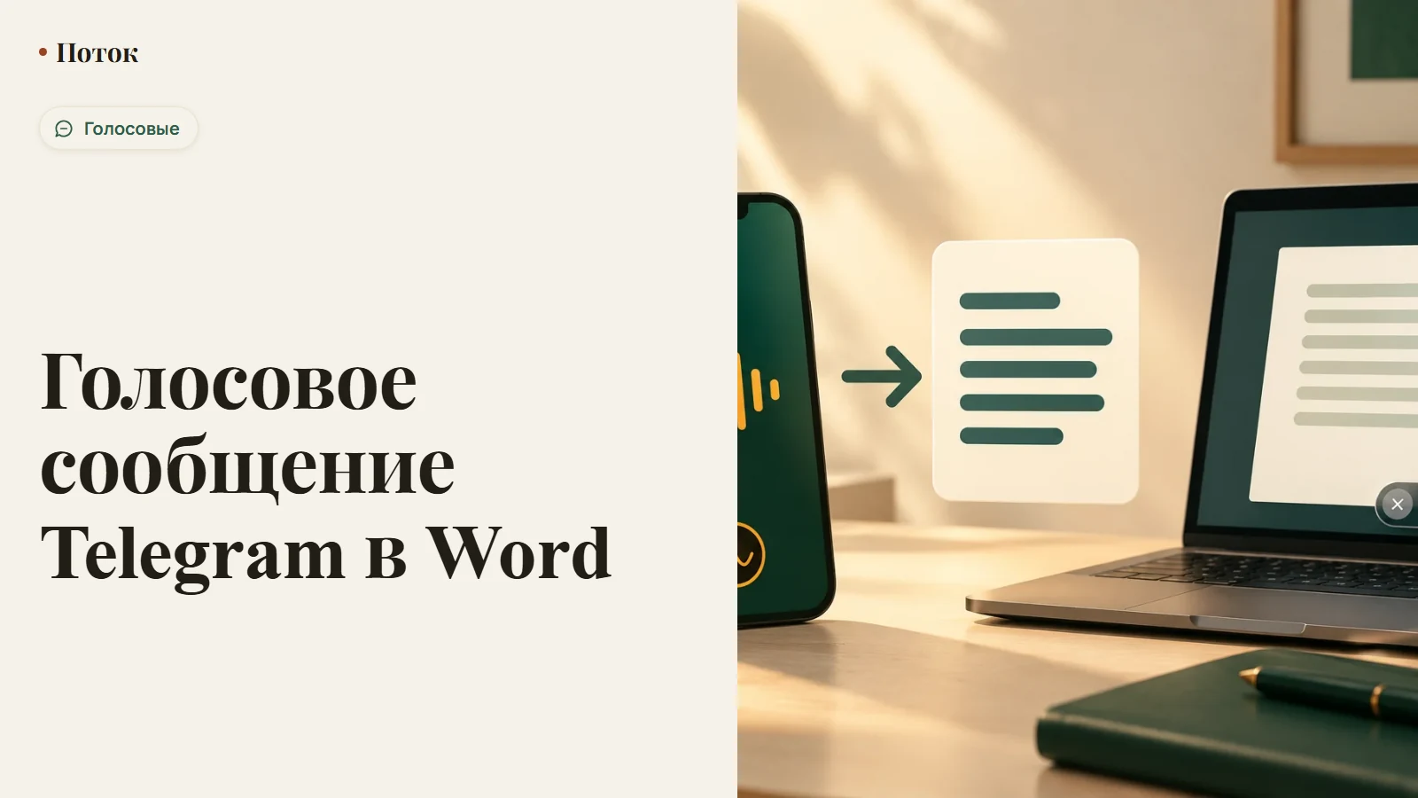 Голосовое сообщение Telegram в Word