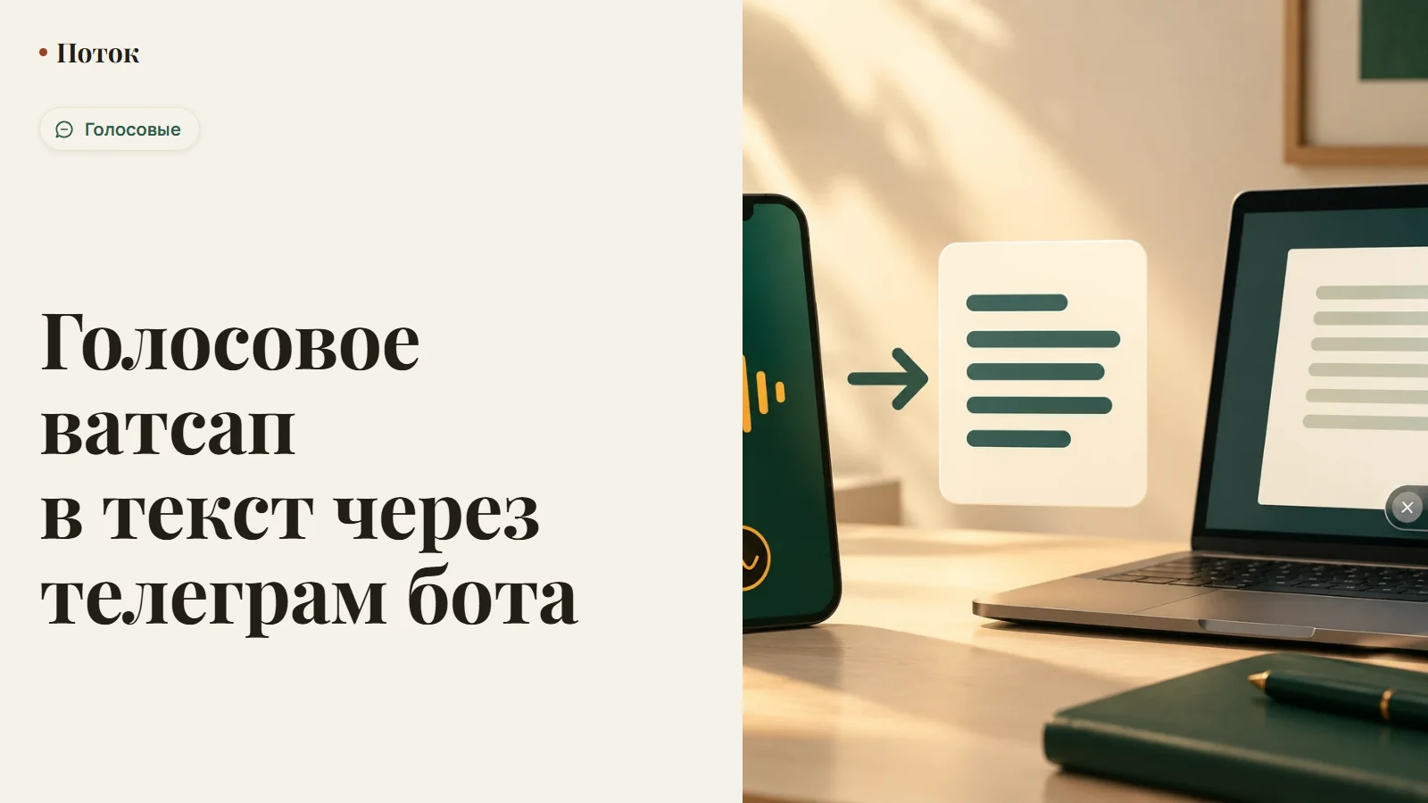 Голосовое ватсап в текст через телеграм бота