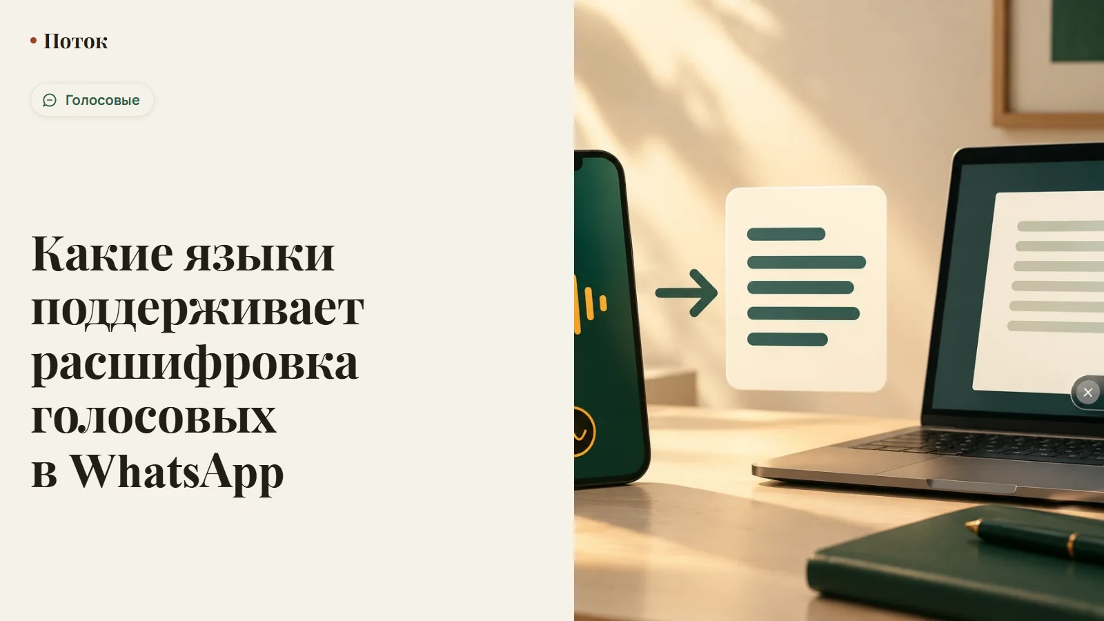 Какие языки поддерживает расшифровка голосовых в WhatsApp