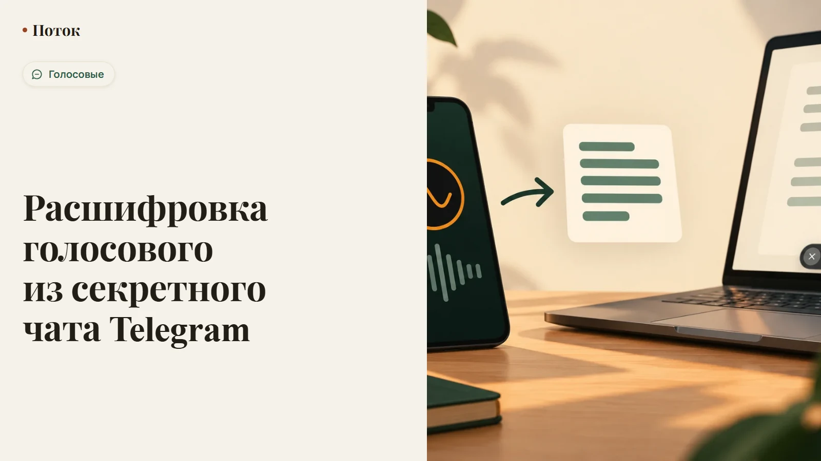 Расшифровка голосового из секретного чата Telegram