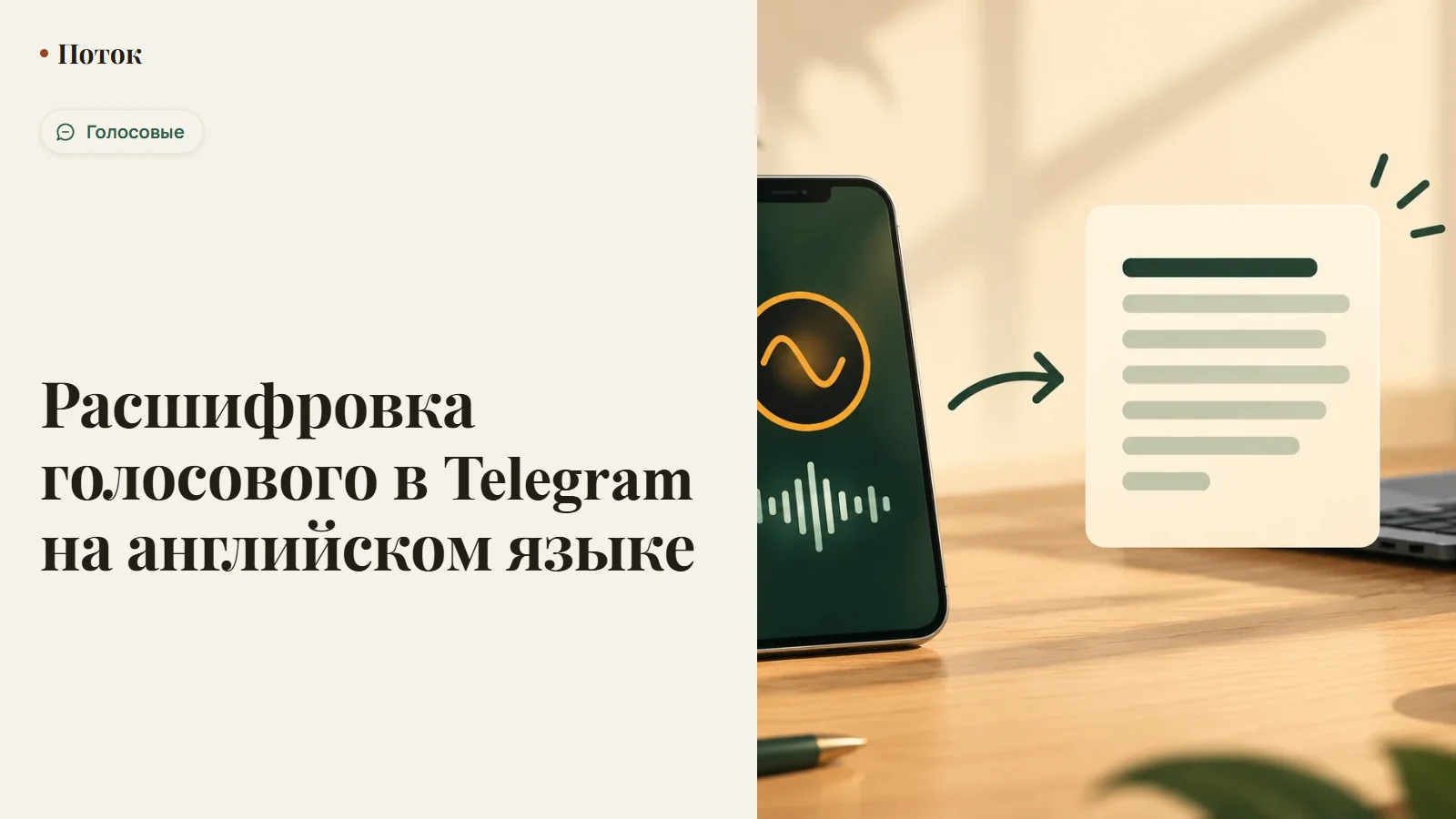 Расшифровка голосового в Telegram на английском языке