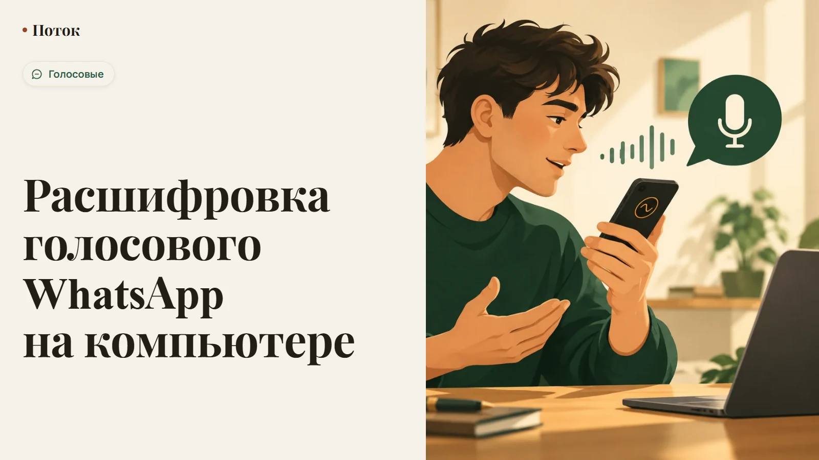 Расшифровка голосового WhatsApp на компьютере