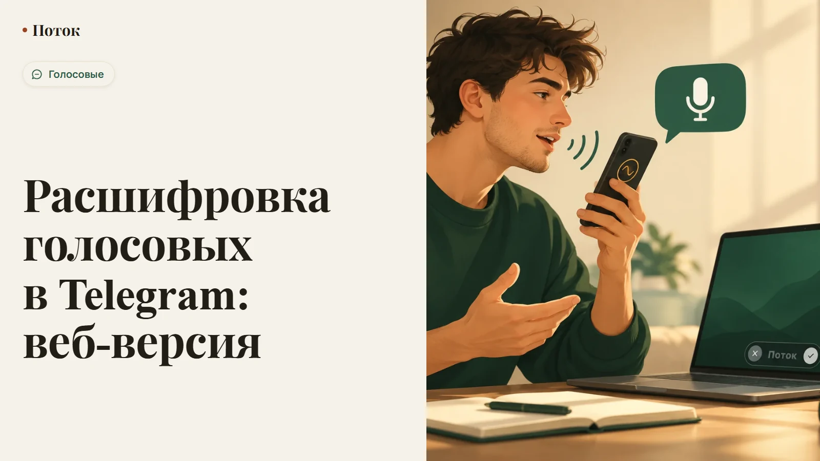 Расшифровка голосовых в Telegram: веб-версия