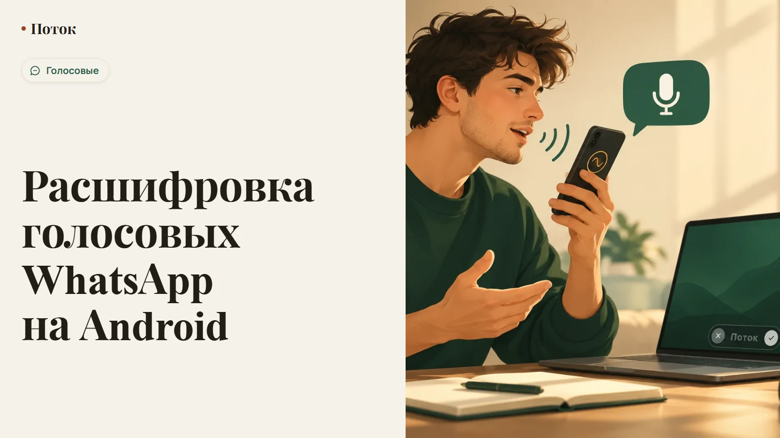 Расшифровка голосовых WhatsApp на Android