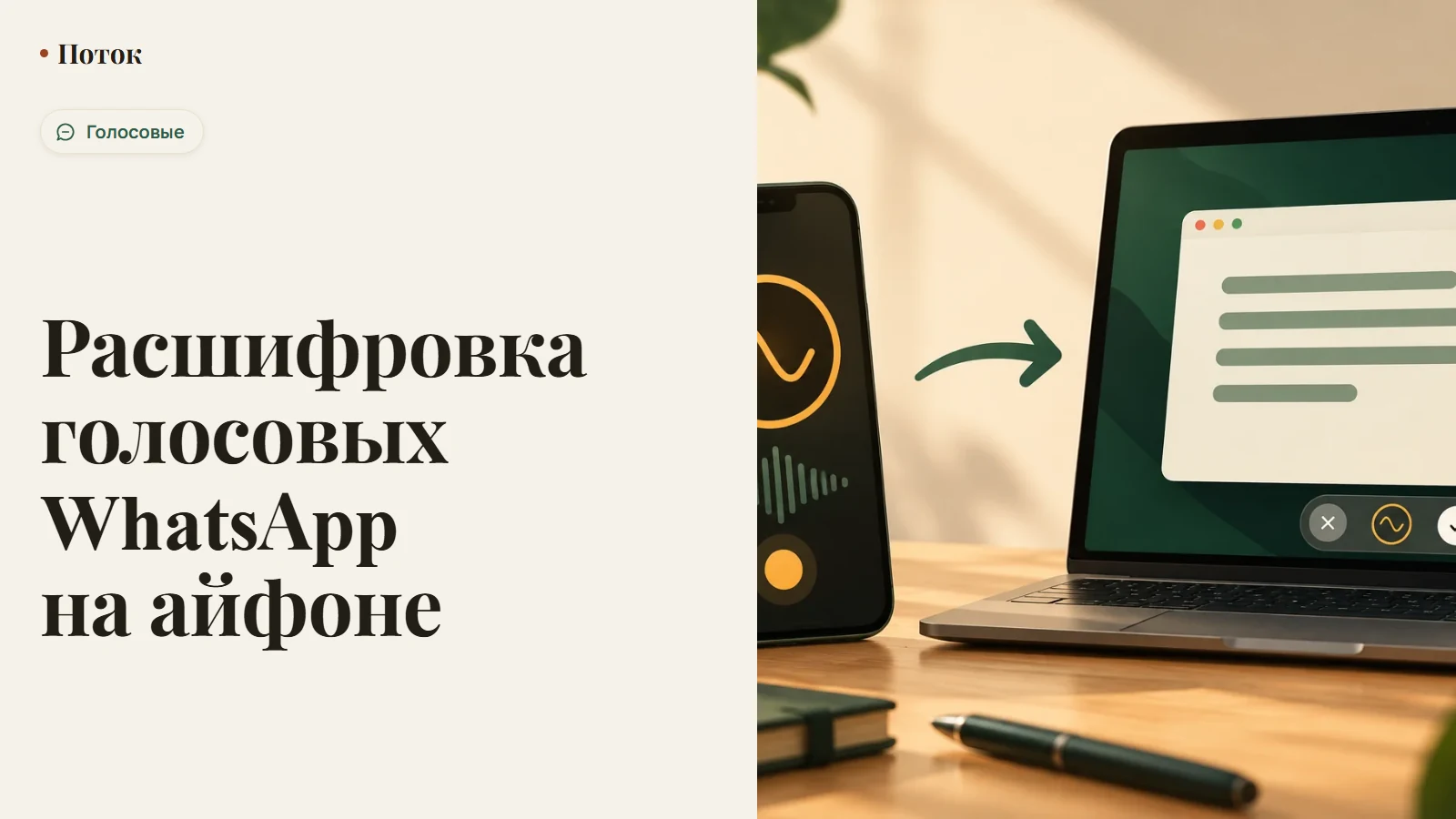 Расшифровка голосовых WhatsApp на айфоне
