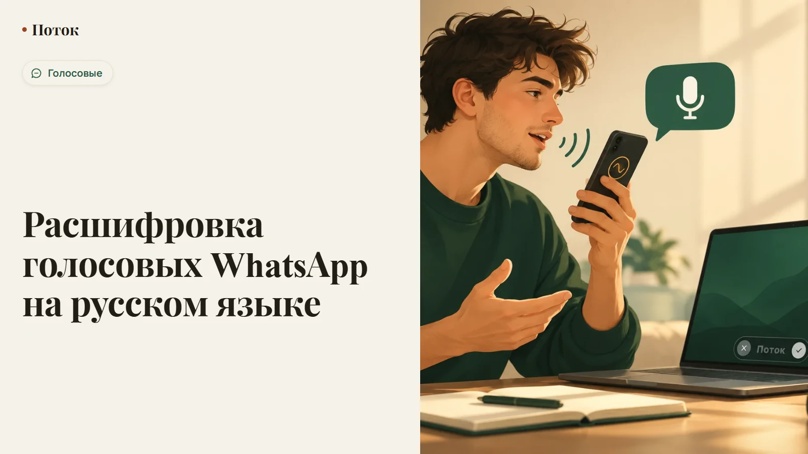 Расшифровка голосовых WhatsApp на русском языке