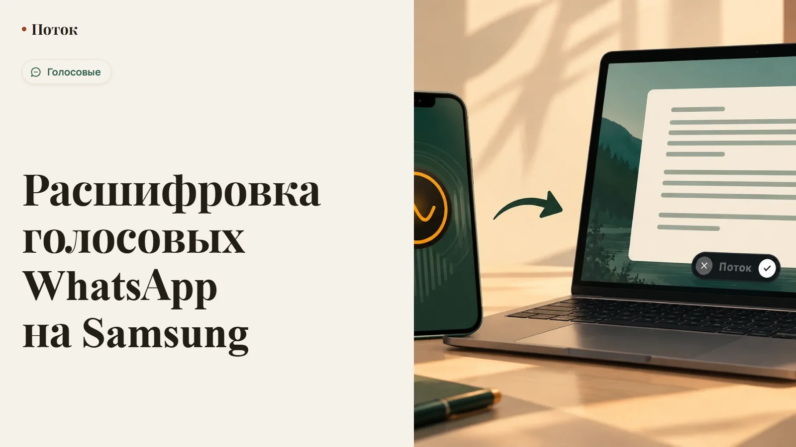 Расшифровка голосовых WhatsApp на Samsung