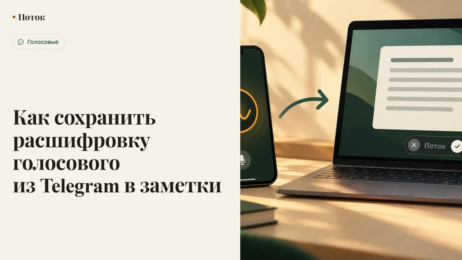 Как сохранить расшифровку голосового из Telegram в заметки