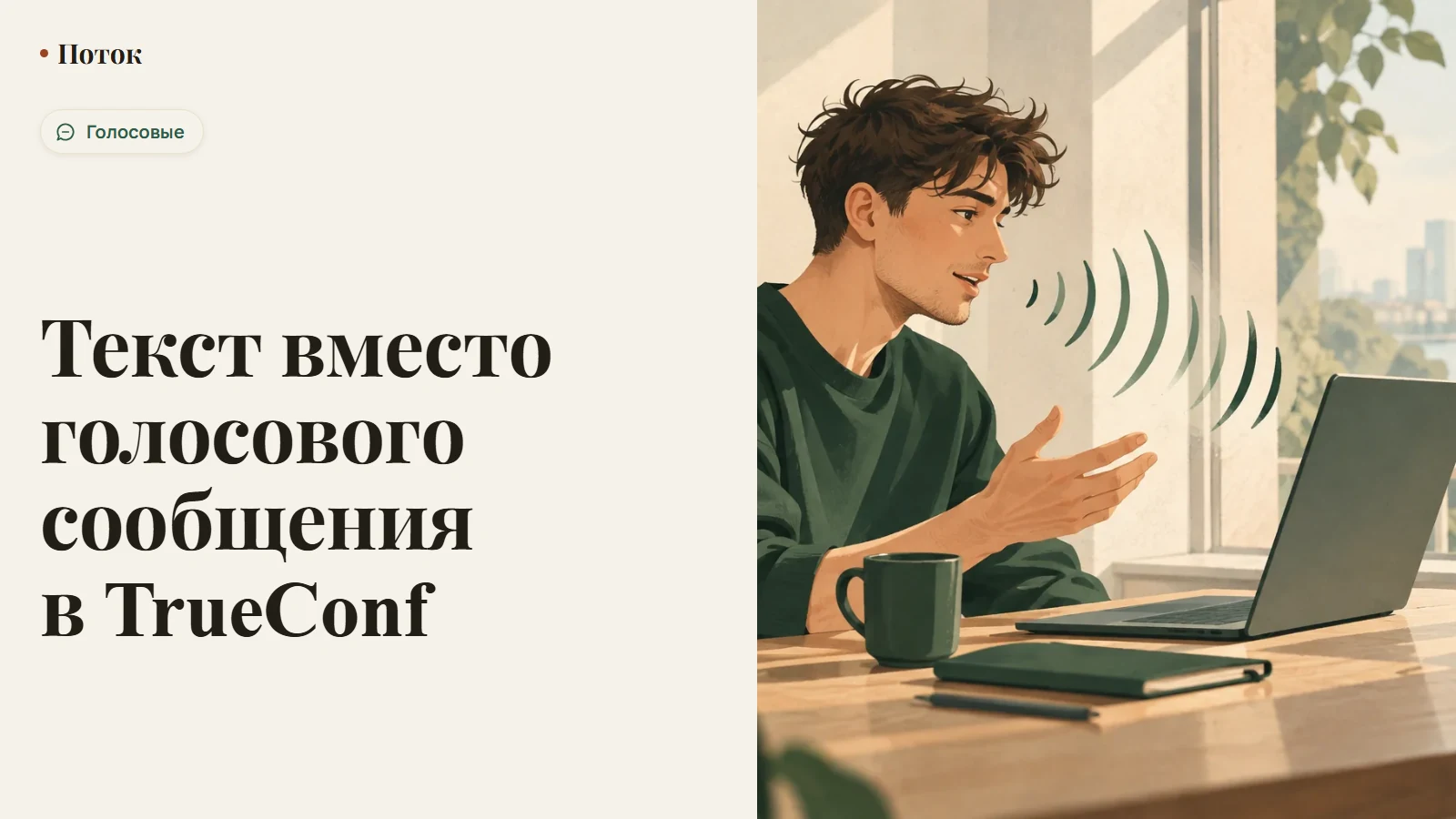 Текст вместо голосового сообщения в TrueConf