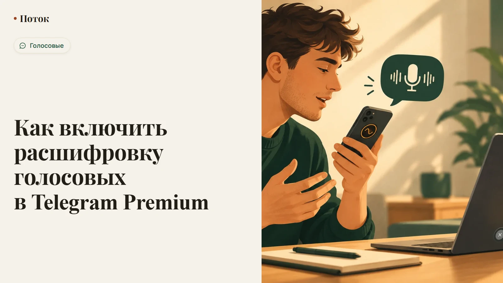 Как включить расшифровку голосовых в Telegram Premium