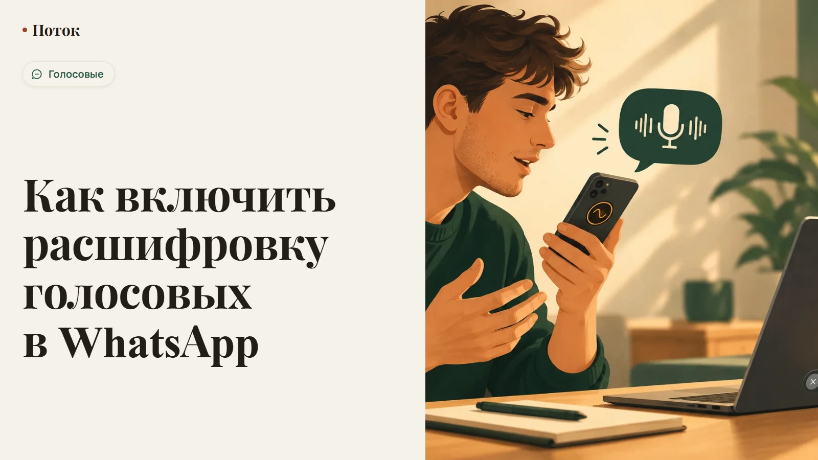 Как включить расшифровку голосовых в WhatsApp