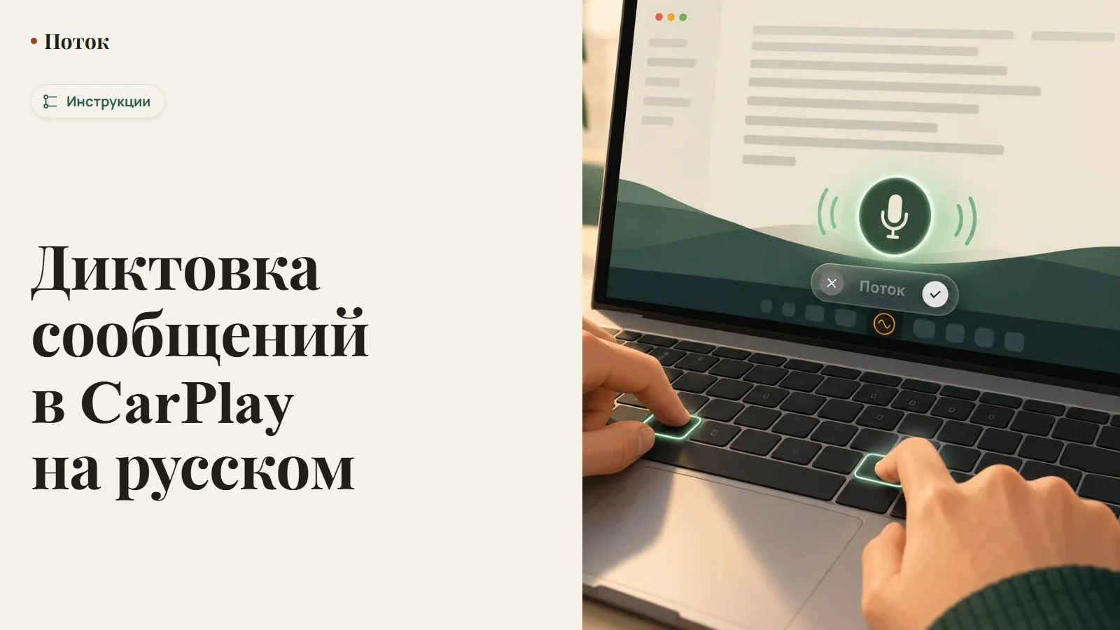 Диктовка сообщений в CarPlay на русском