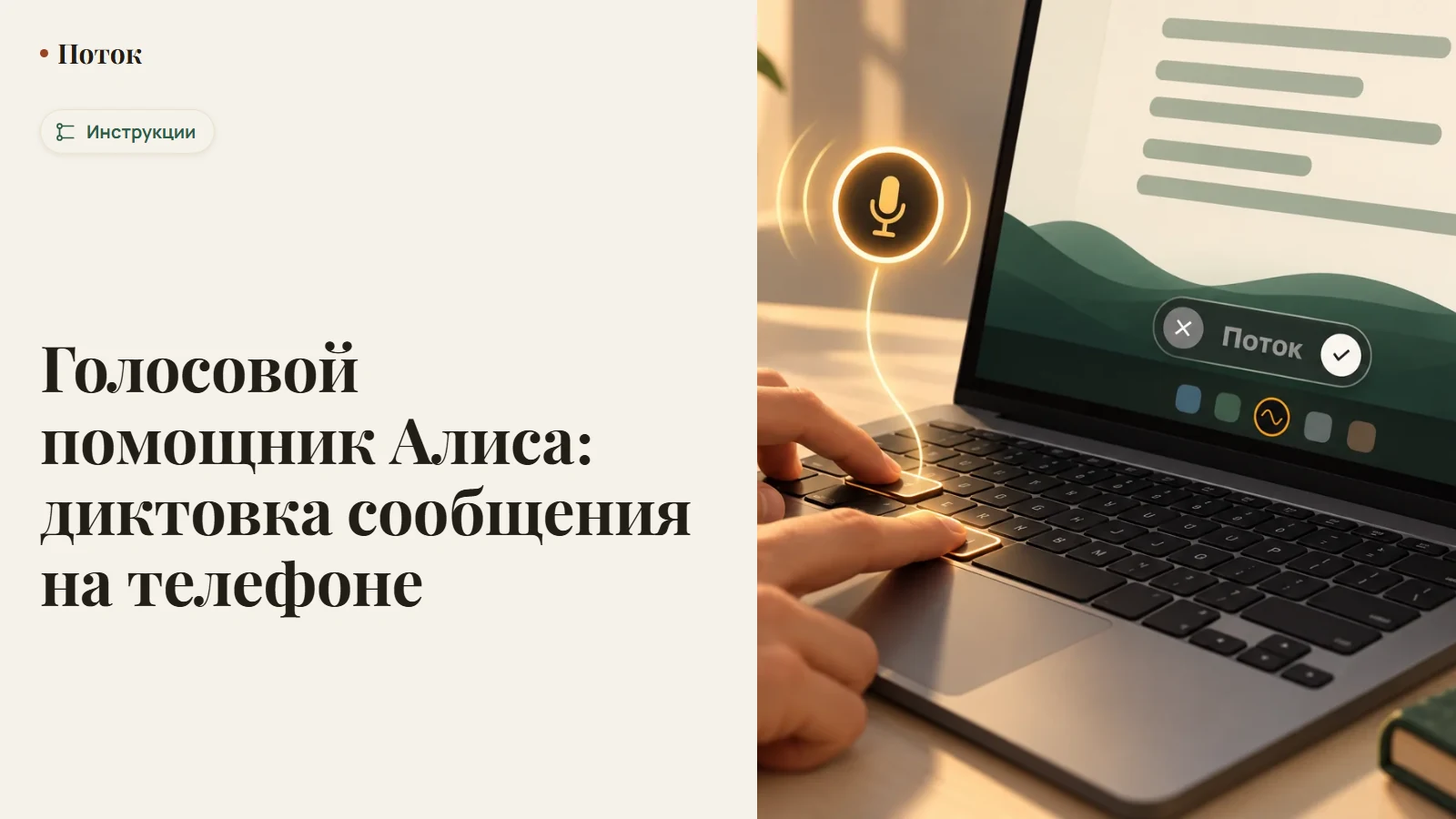 Голосовой помощник Алиса: диктовка сообщения на телефоне