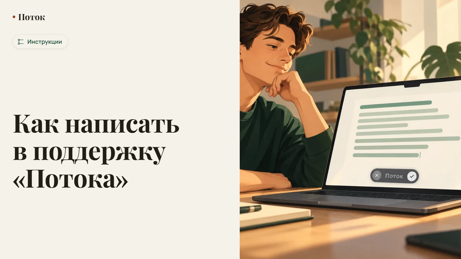 Как написать в поддержку «Потока»