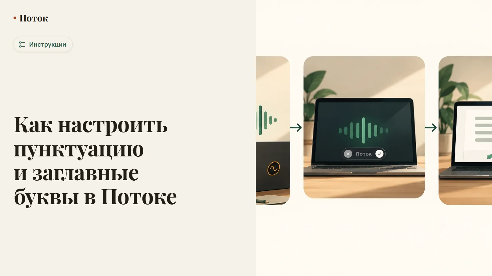 Как настроить пунктуацию и заглавные буквы в Потоке