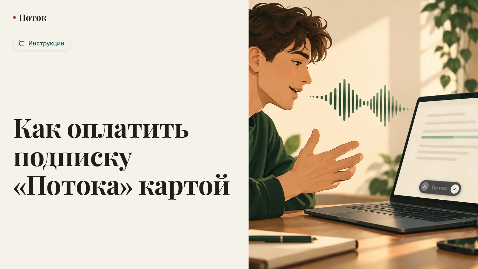 Как оплатить подписку «Потока» картой