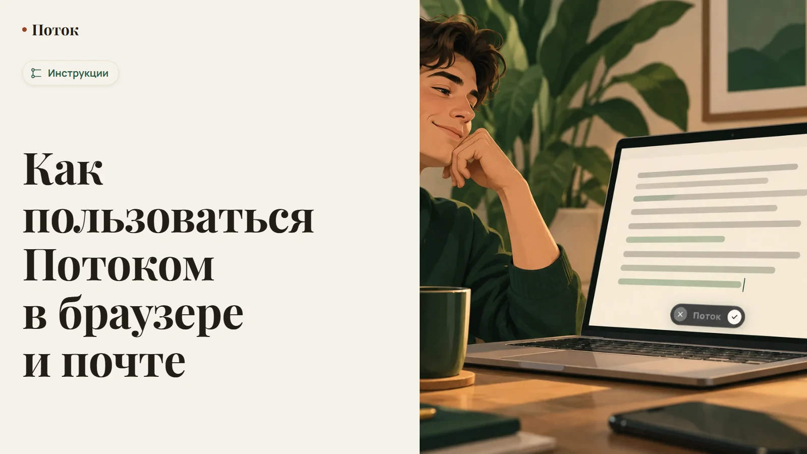 Как пользоваться Потоком в браузере и почте