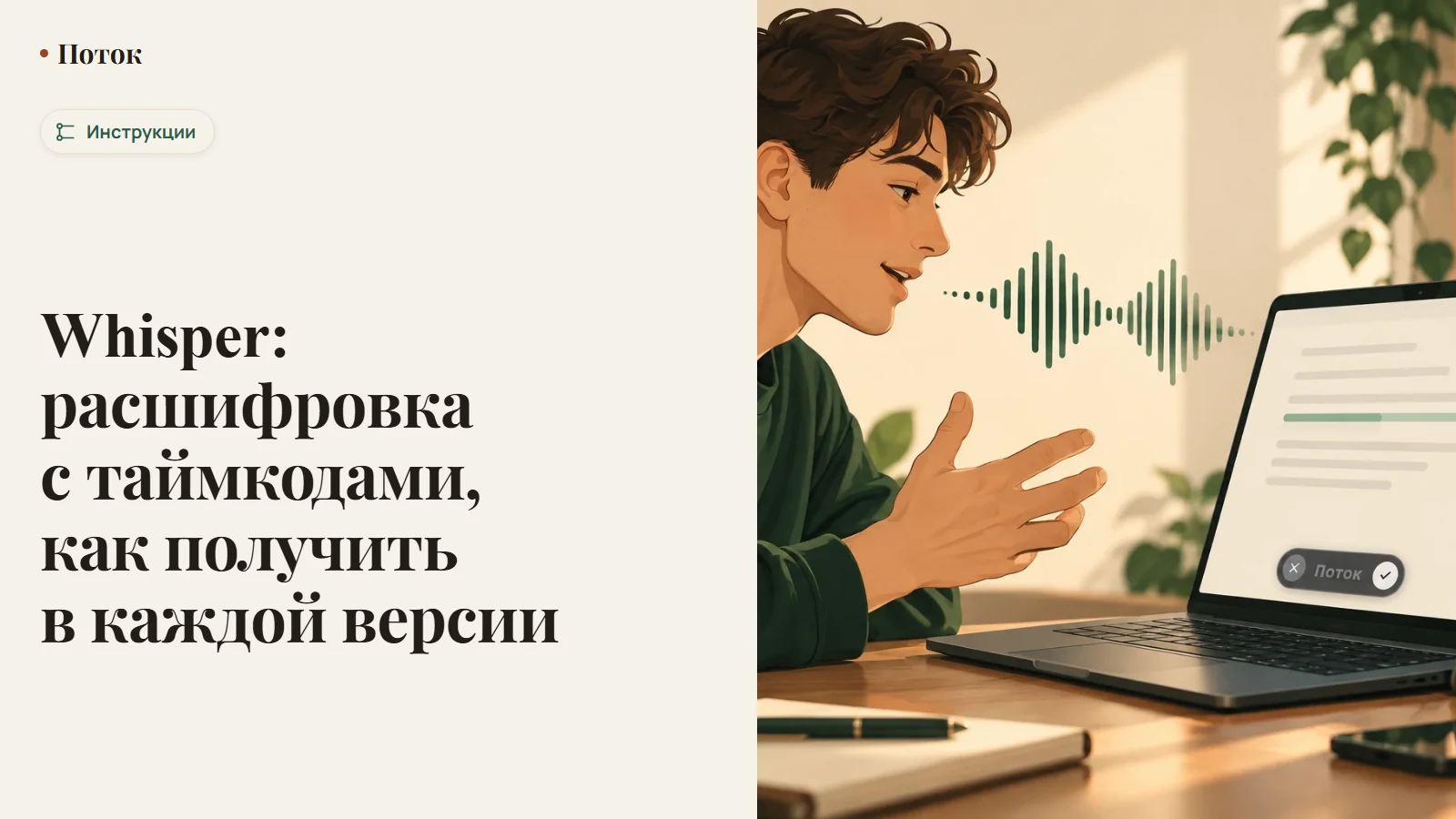 Whisper: расшифровка с таймкодами, как получить в каждой версии