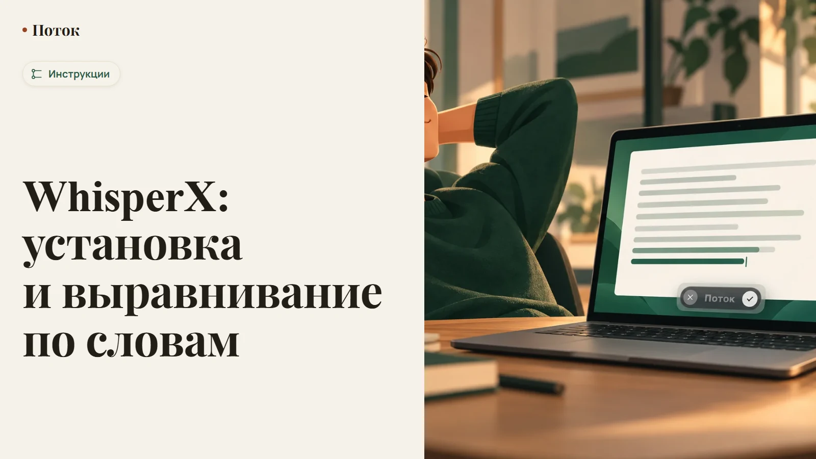 WhisperX: установка и выравнивание по словам