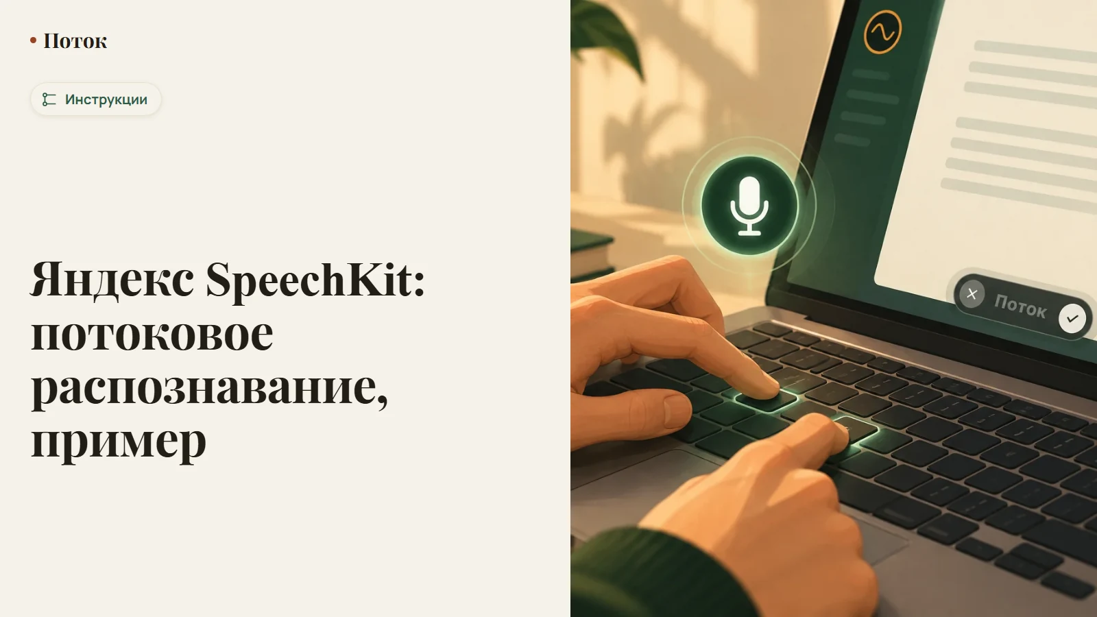 Яндекс SpeechKit: потоковое распознавание, пример