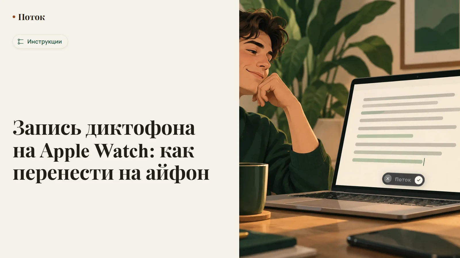 Запись диктофона на Apple Watch: как перенести на айфон