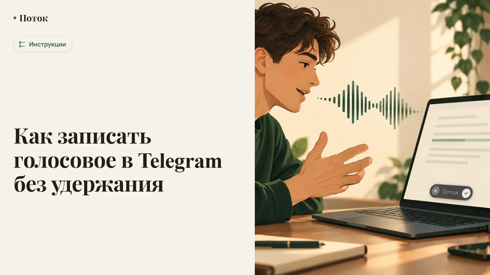 Как записать голосовое в Telegram без удержания