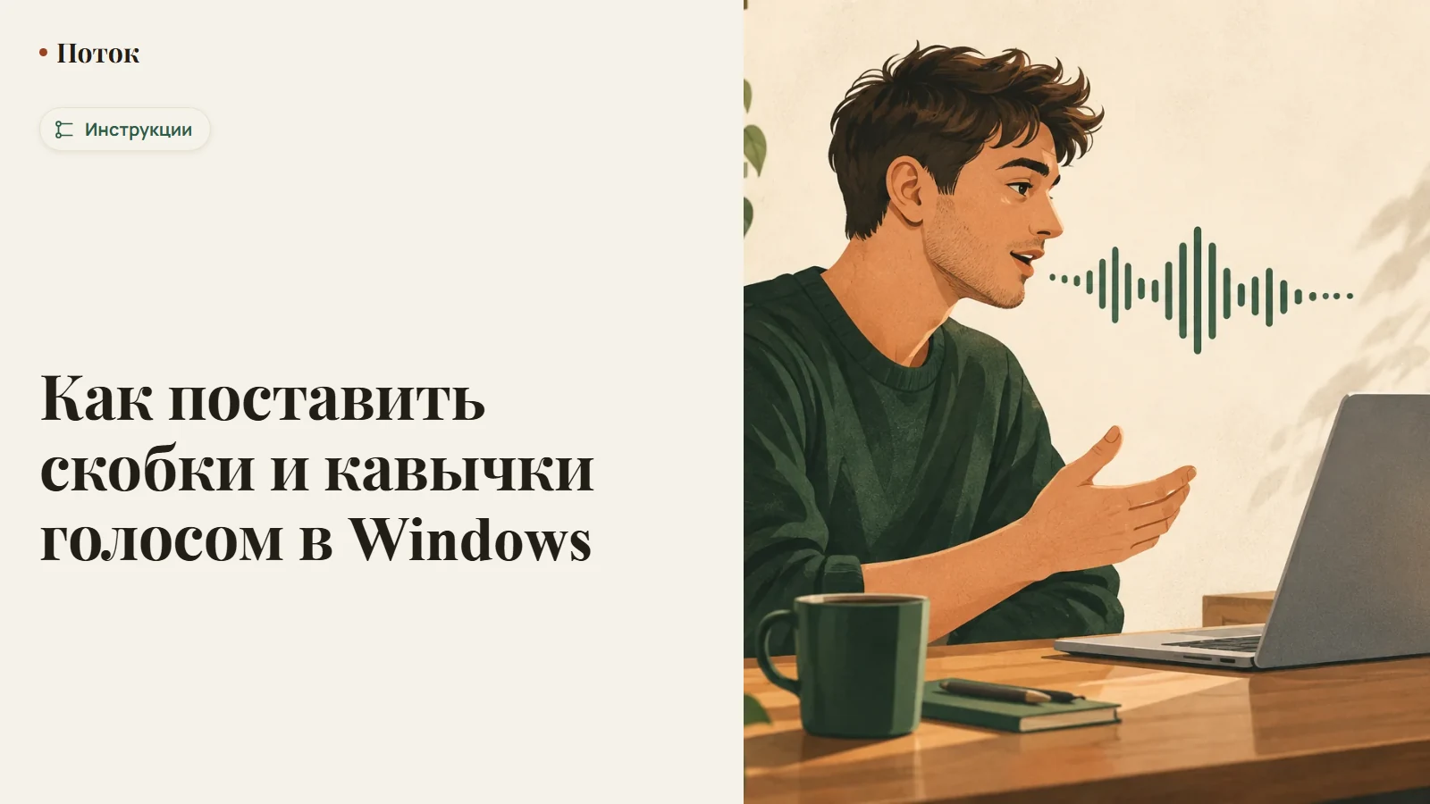 Как поставить скобки и кавычки голосом в Windows