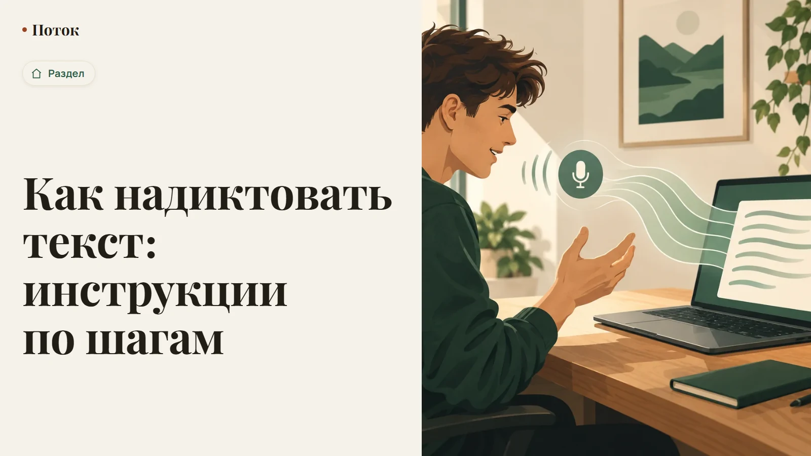 Как надиктовать текст: пошаговая инструкция на экране компьютера с активным микрофоном