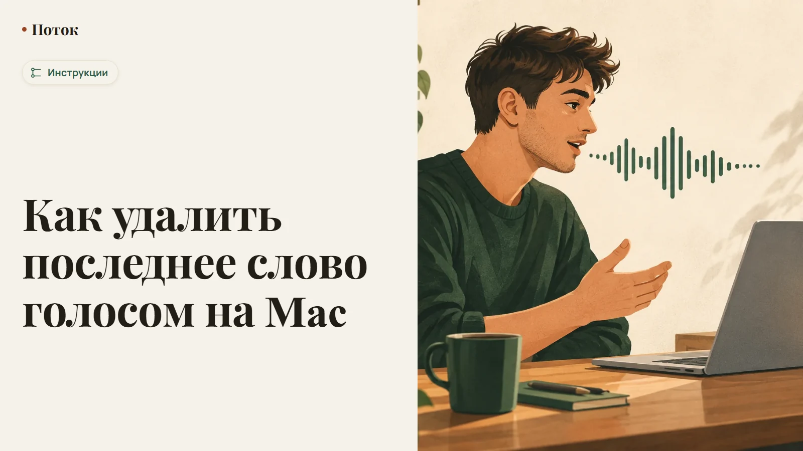 Как удалить последнее слово голосом на Mac