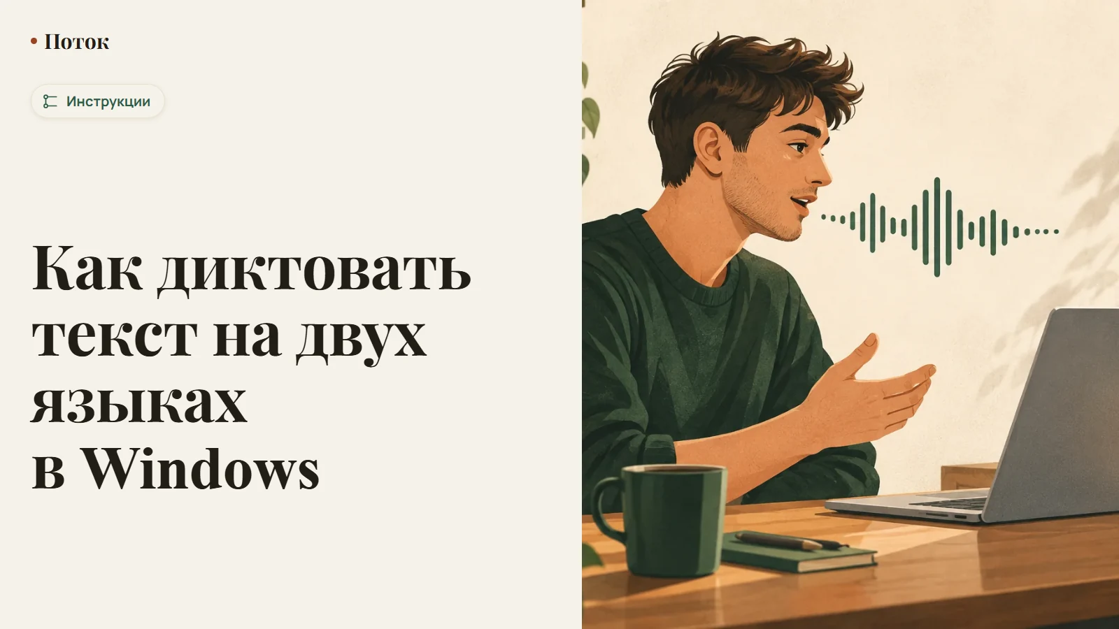 Как диктовать текст на двух языках в Windows