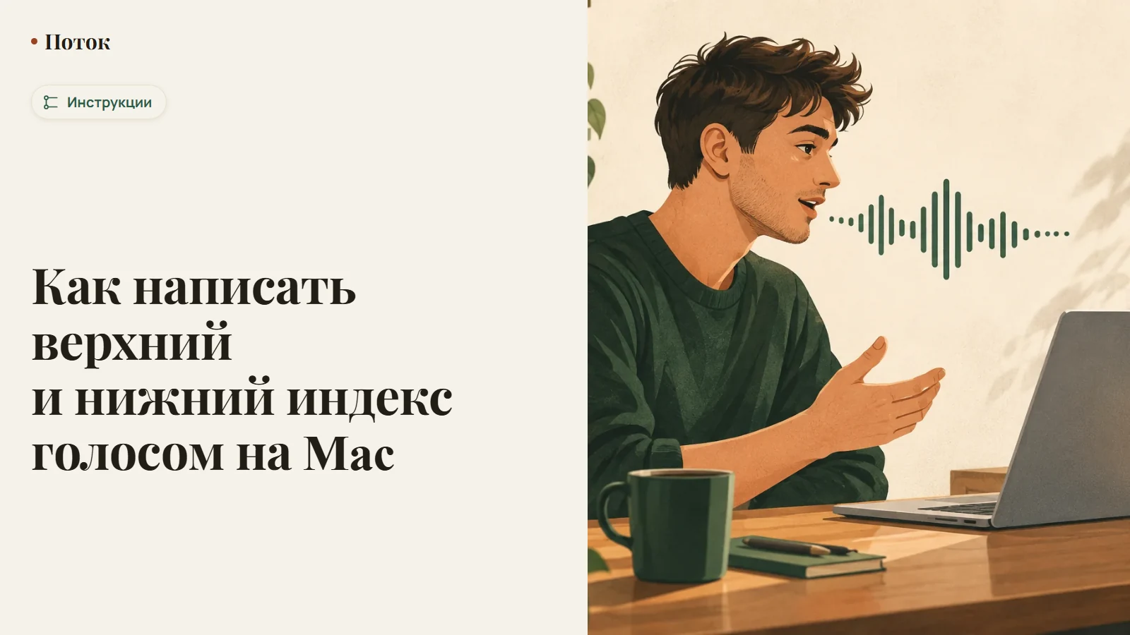 Как написать верхний и нижний индекс голосом на Mac