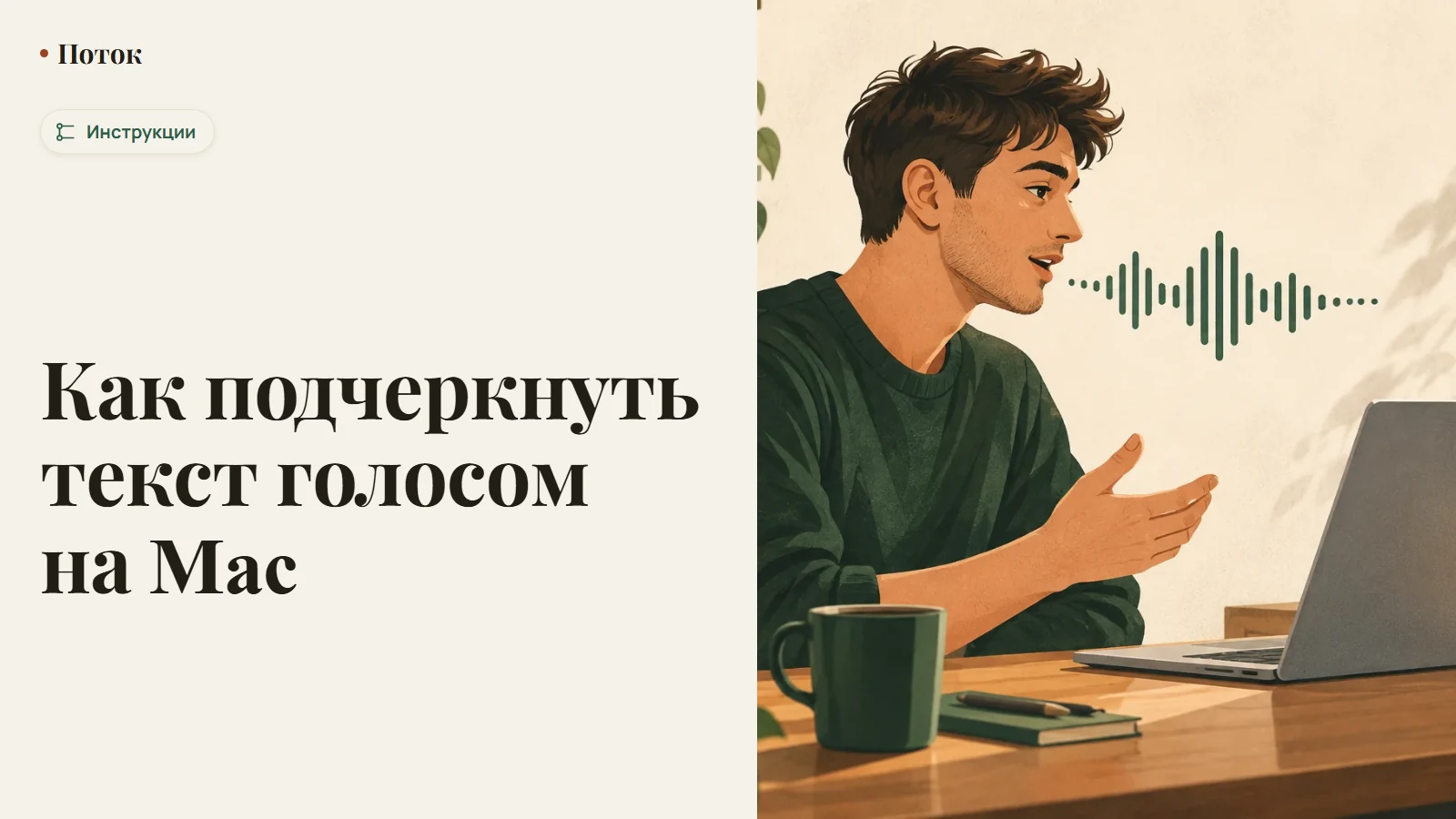 Как подчеркнуть текст голосом на Mac