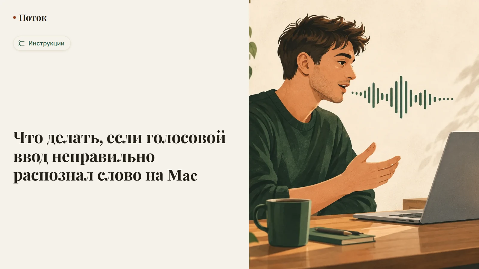 Что делать, если голосовой ввод неправильно распознал слово на Mac