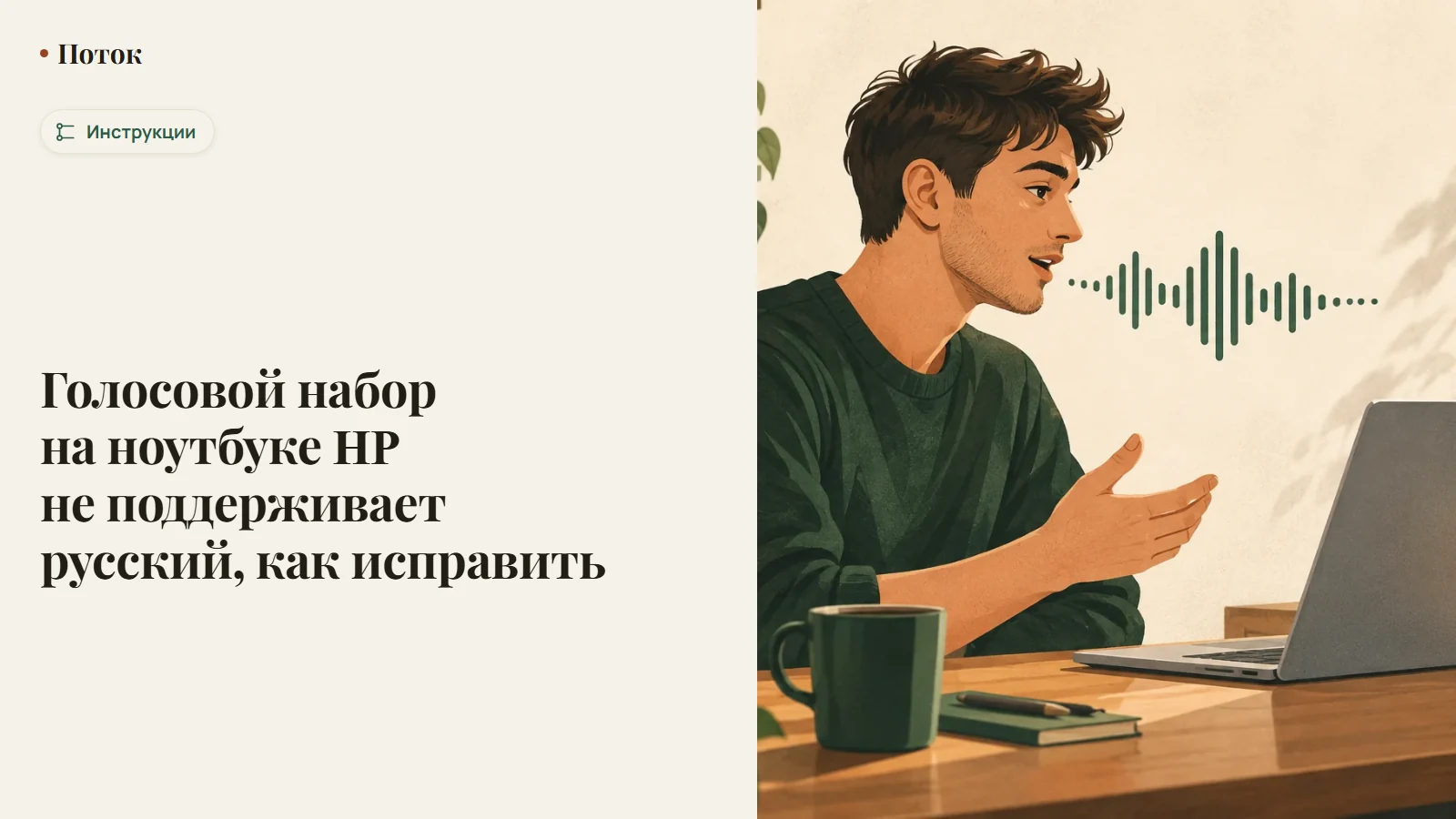 Голосовой набор на ноутбуке HP не поддерживает русский, как исправить