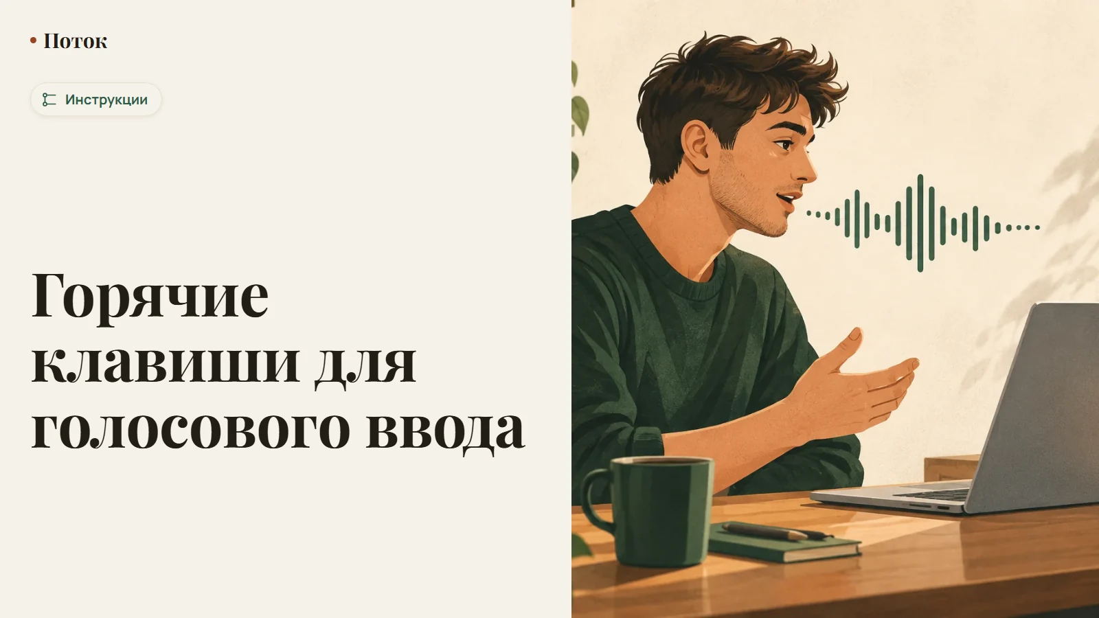 Горячие клавиши для голосового ввода