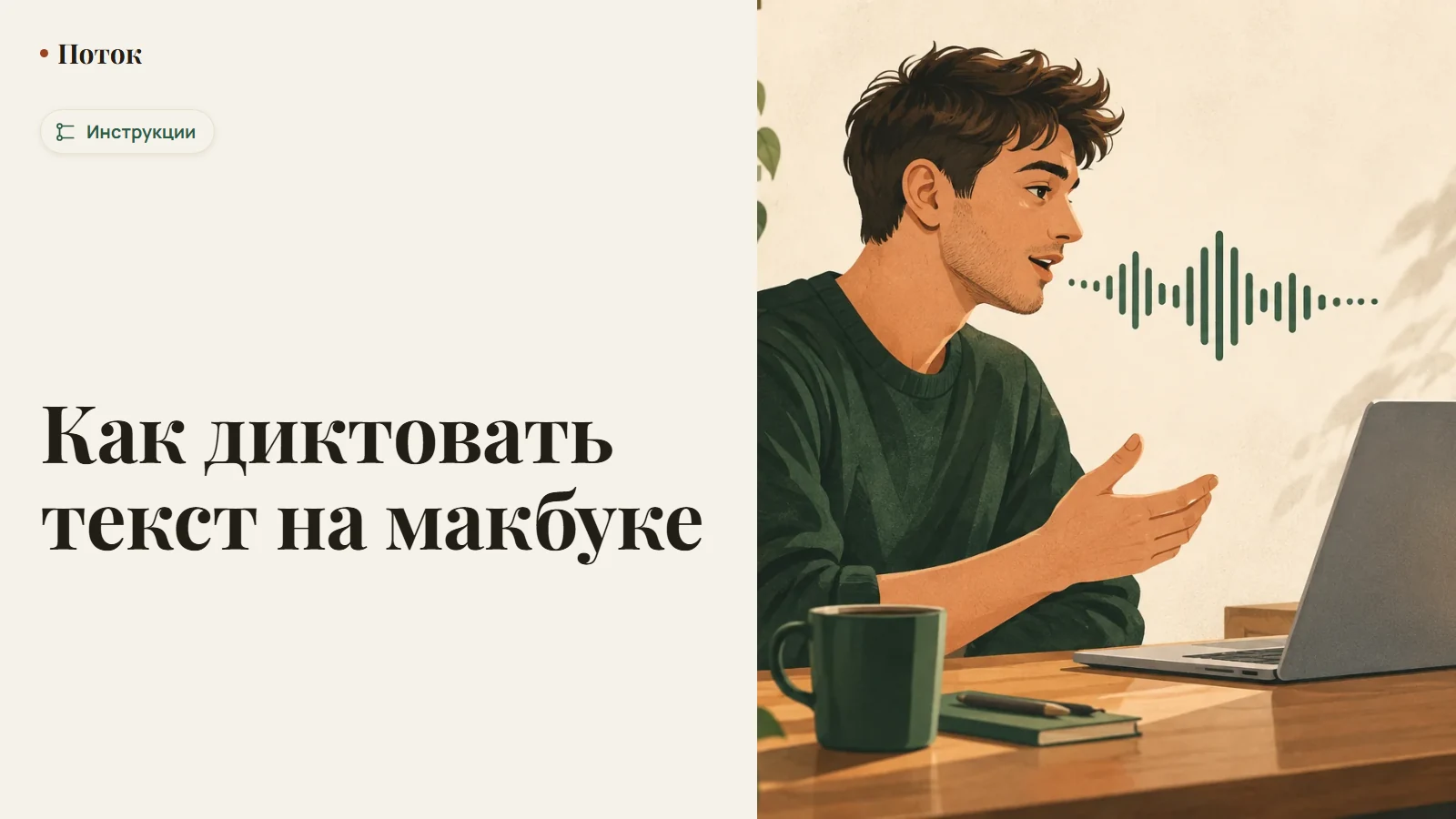 Как диктовать текст на макбуке
