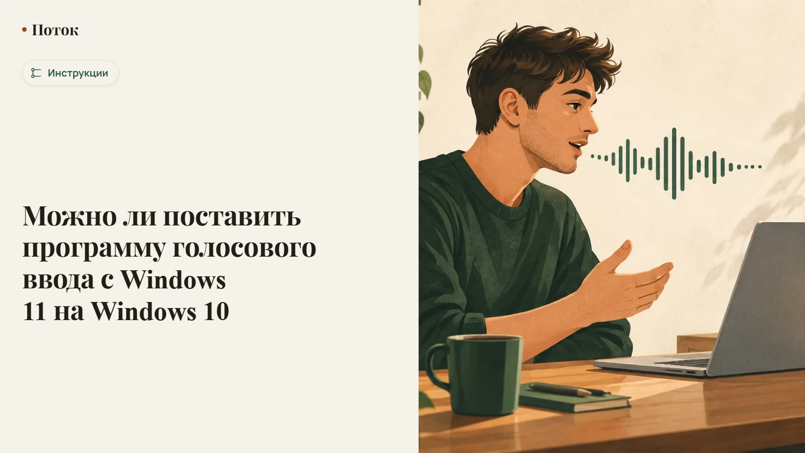 Можно ли поставить программу голосового ввода с Windows 11 на Windows 10
