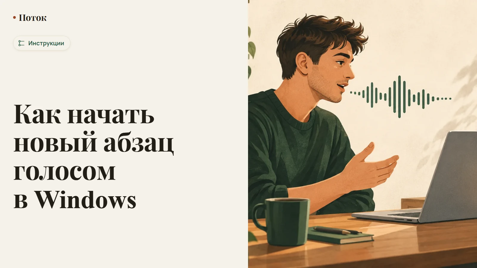 Как начать новый абзац голосом в Windows