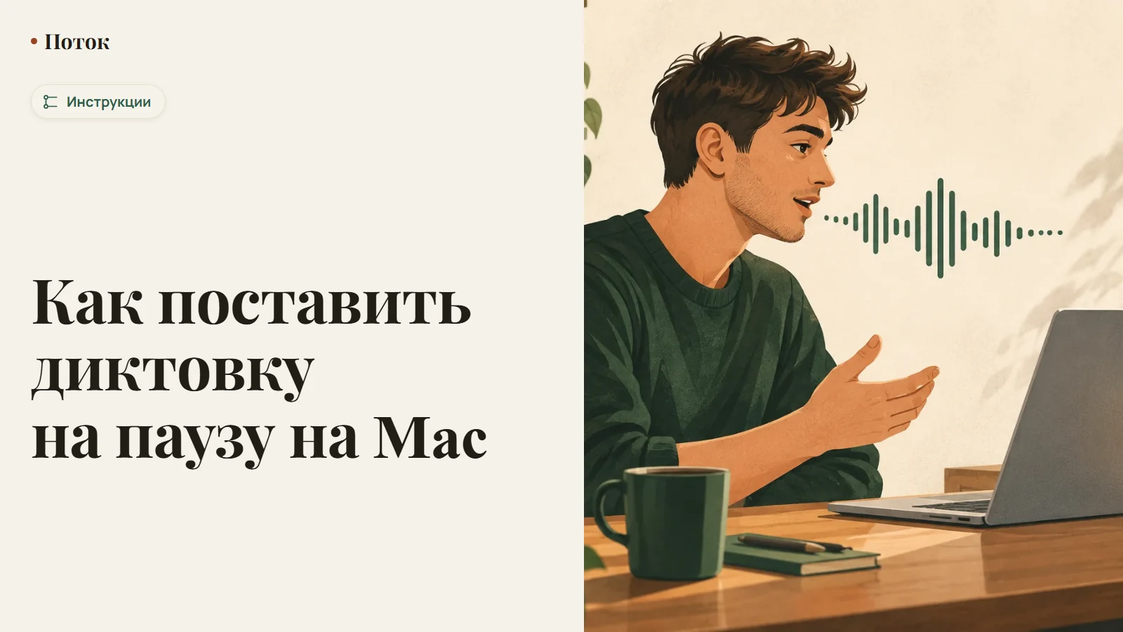 Как поставить диктовку на паузу на Mac