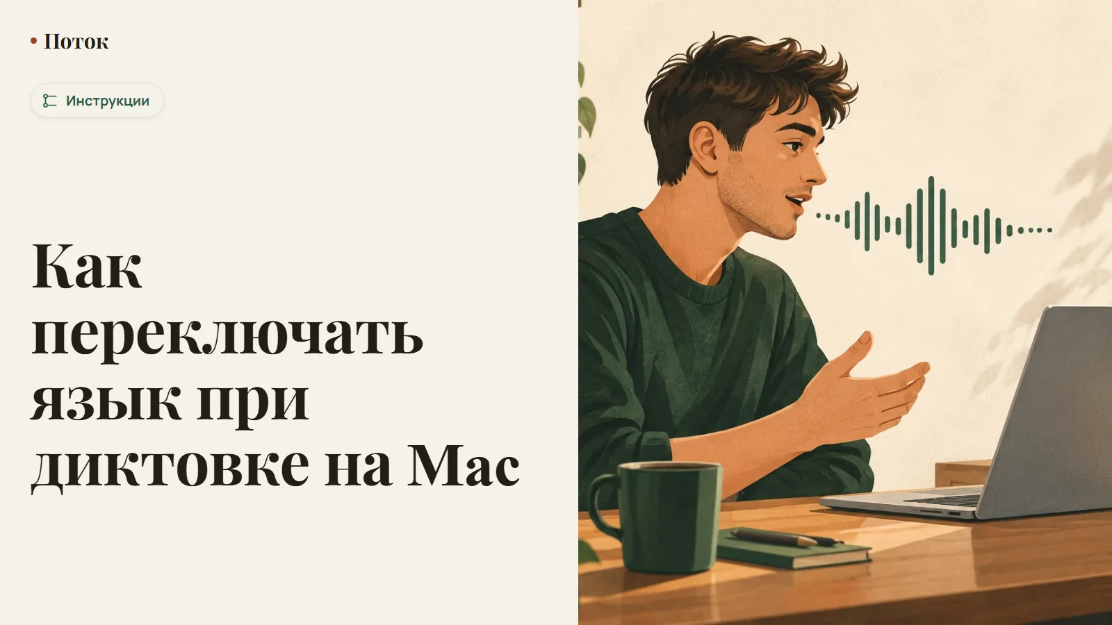 Как переключать язык при диктовке на Mac