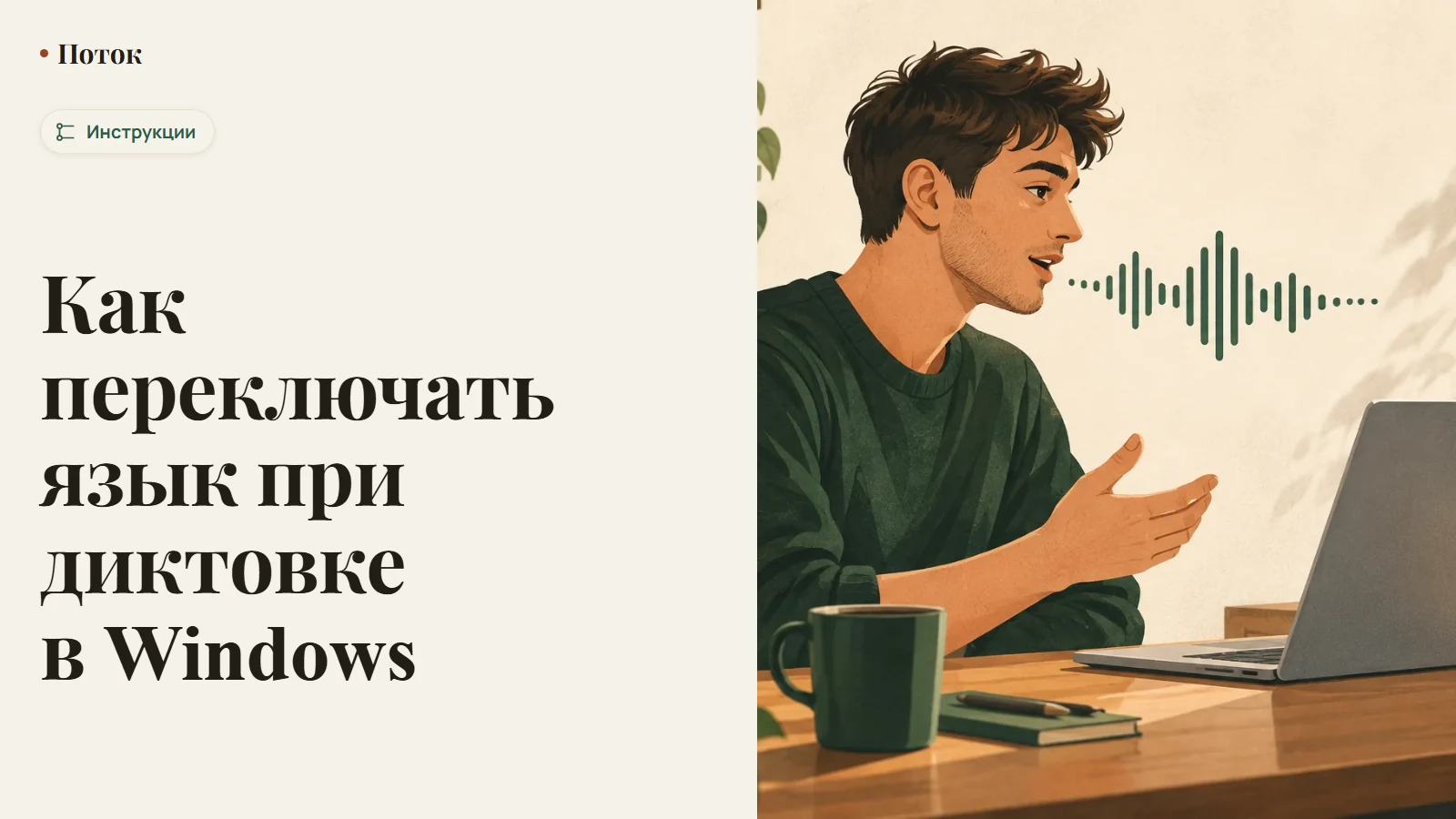 Как переключать язык при диктовке в Windows